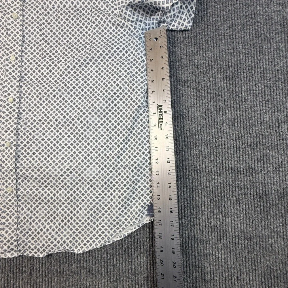 Banana Republic Mens XXL Untucked Organic Cotton Oxford Shirt Geometric Print